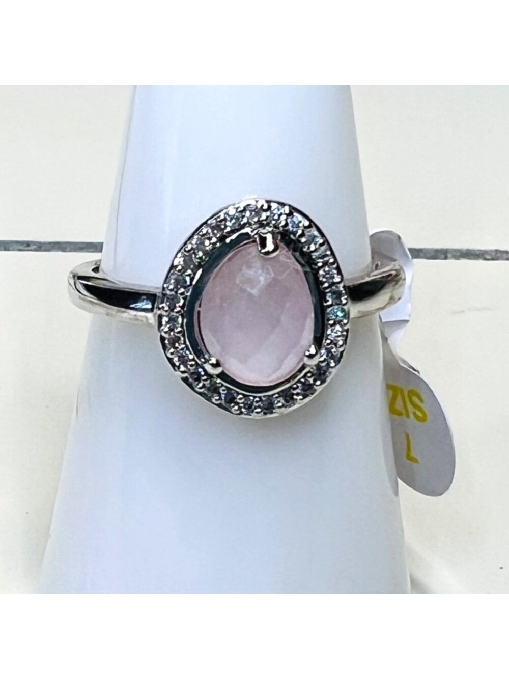 Ring Bomb Party Ring # 3345   Size 7, Genuine Pink quartz